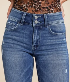 Jeans|Bottoms | Flying Monkey Mid-Rise Flare Stretch Jean Refined Summit