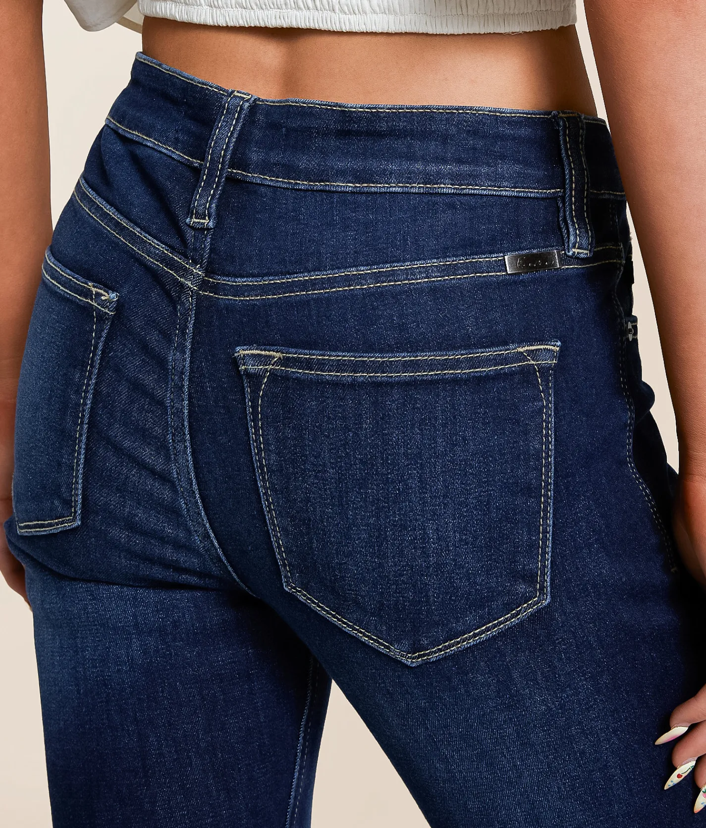 KanCan Mid-Rise Flare Stretch Jean Capri