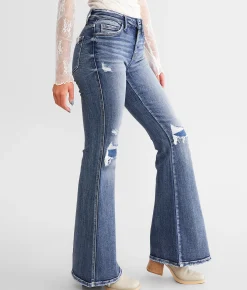 Bottoms | Flying Monkey Mid-Rise Flare Stretch Jean Pep