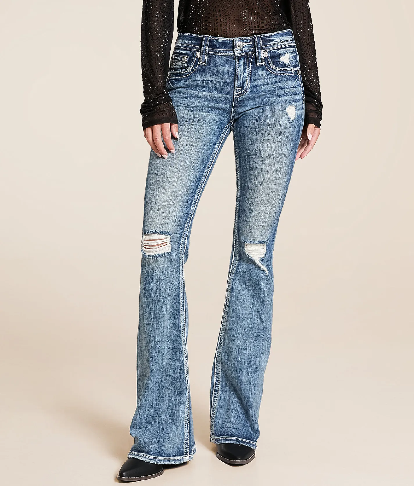Jeans|Bottoms | Miss Me Mid-Rise Flare Stretch Jean M819C