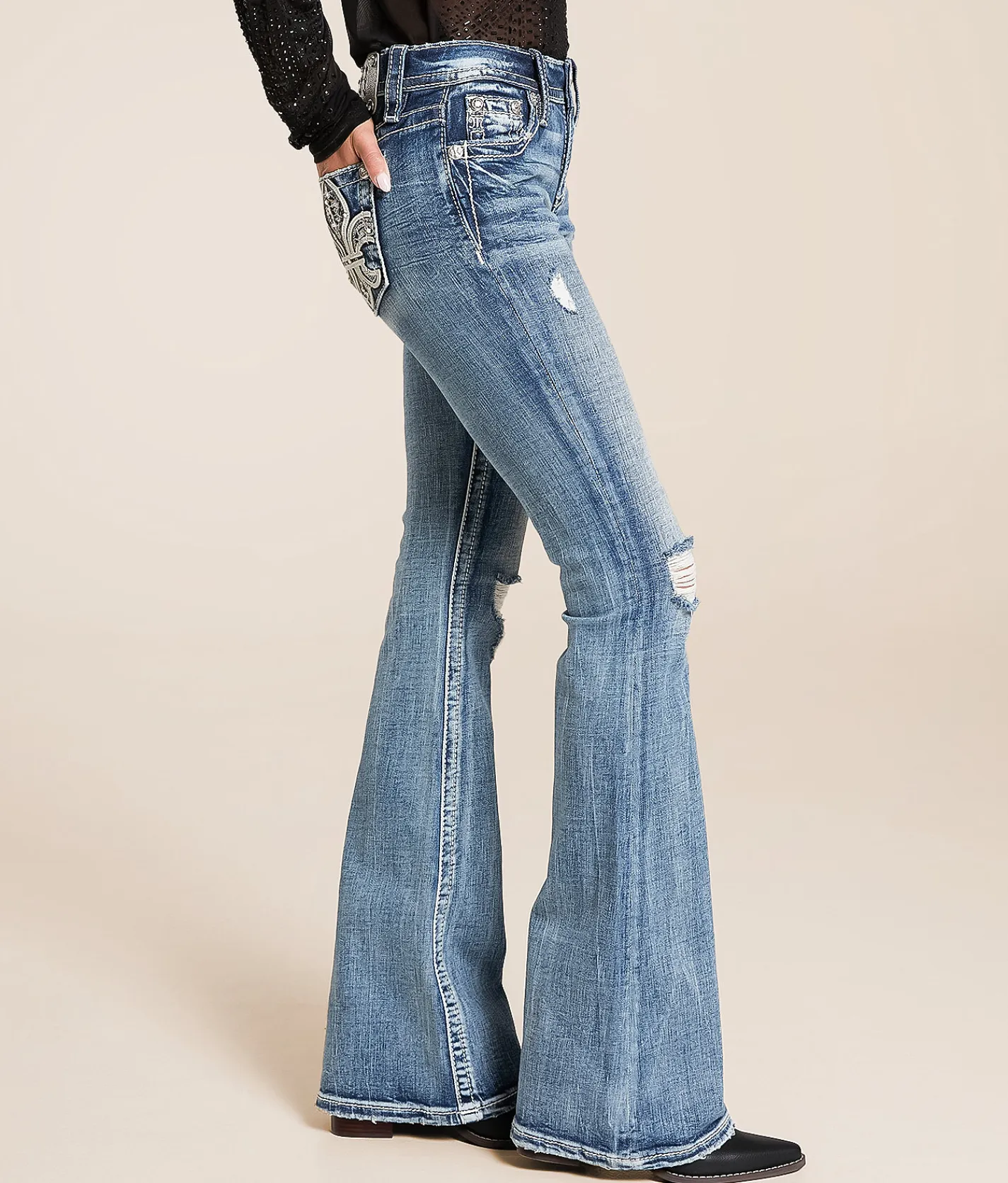 Jeans|Bottoms | Miss Me Mid-Rise Flare Stretch Jean M819C