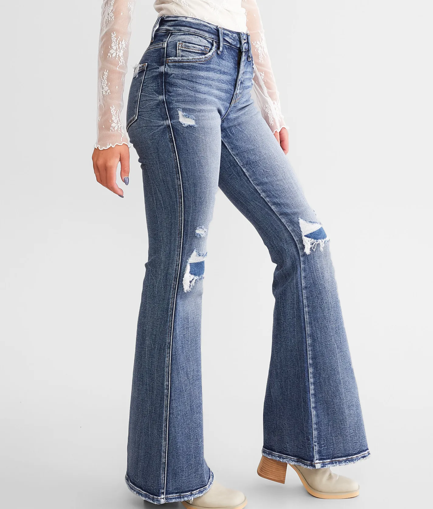 Flying Monkey Mid-Rise Flare Stretch Jean Pep New