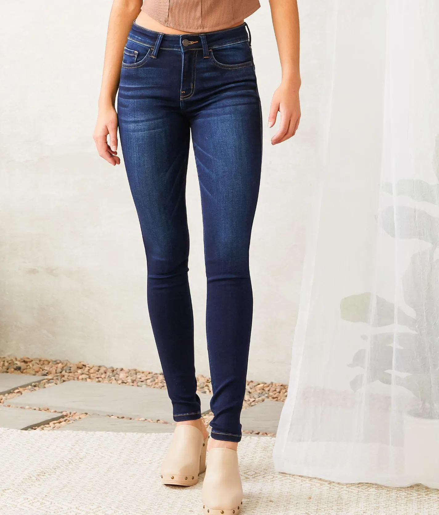 Jeans|Bottoms | Flying Monkey Mid-Rise Skinny Stretch Jean Coral Bells