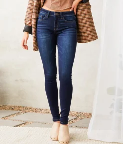 Jeans|Bottoms | Flying Monkey Mid-Rise Skinny Stretch Jean Coral Bells