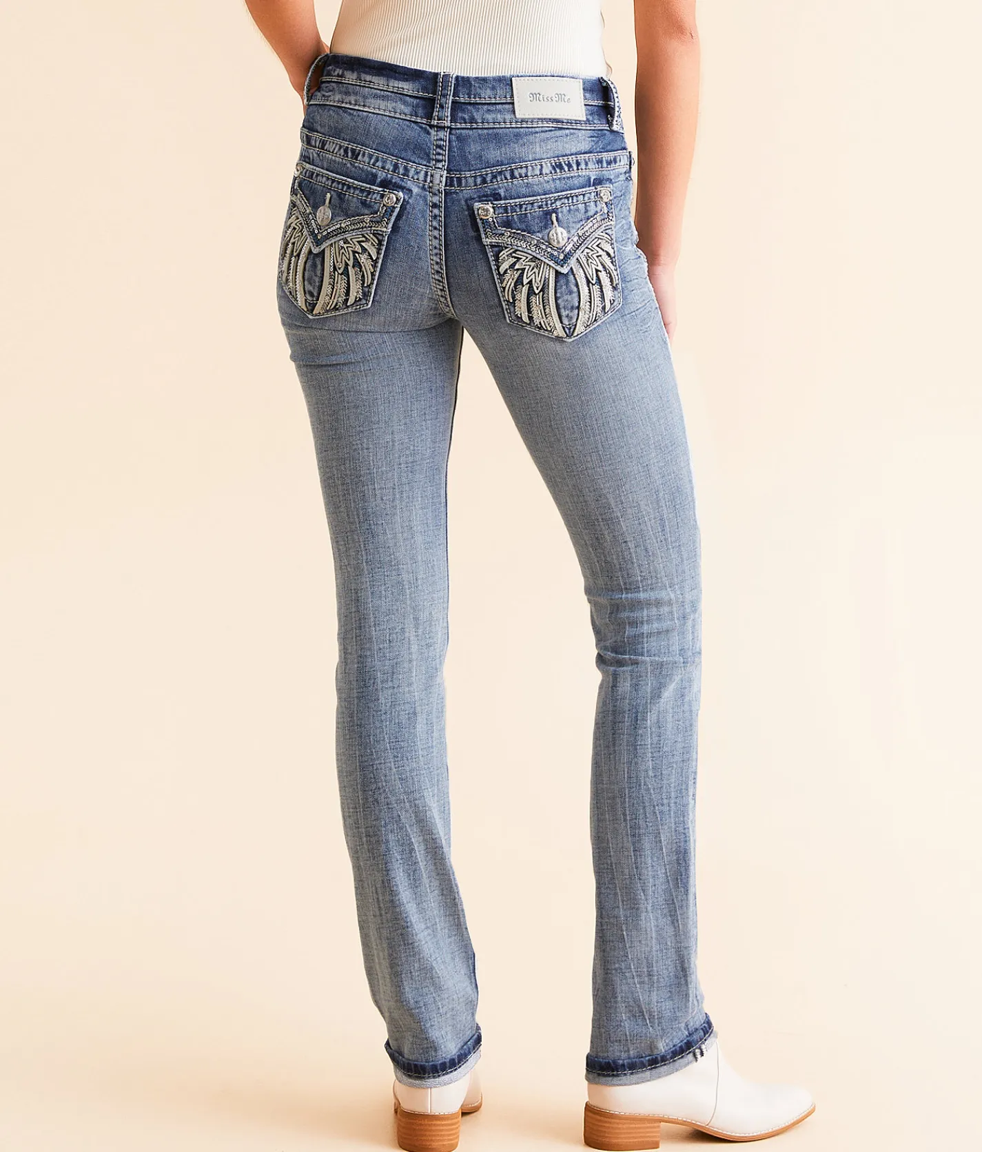 Jeans|Bottoms | Miss Me Mid-Rise Straight Stretch Cuffed Jean M819