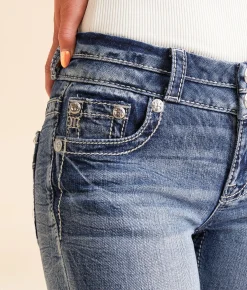 Jeans|Bottoms | Miss Me Mid-Rise Straight Stretch Cuffed Jean M819