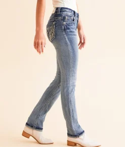 Jeans|Bottoms | Miss Me Mid-Rise Straight Stretch Cuffed Jean M819