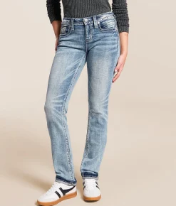 Miss Me Mid-Rise Straight Stretch Cuffed Jean L268 Outlet
