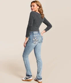 Bottoms | Miss Me Mid-Rise Straight Stretch Cuffed Jean L268