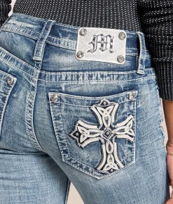 Bottoms | Miss Me Mid-Rise Straight Stretch Cuffed Jean L268