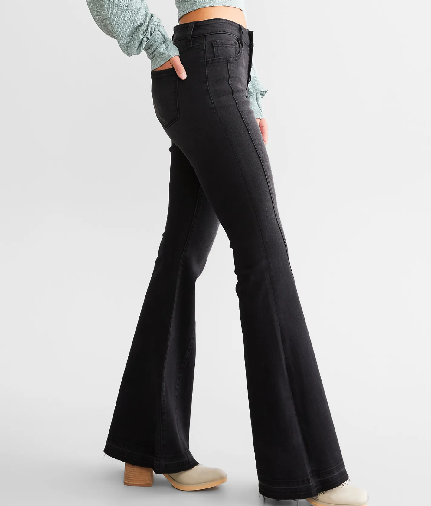 Jeans|Sale Jeans | KanCan Signature Mid-Rise Super Flare Stretch Jean Black