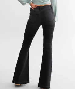 KanCan Signature Mid-Rise Super Flare Stretch Jean Black Clearance
