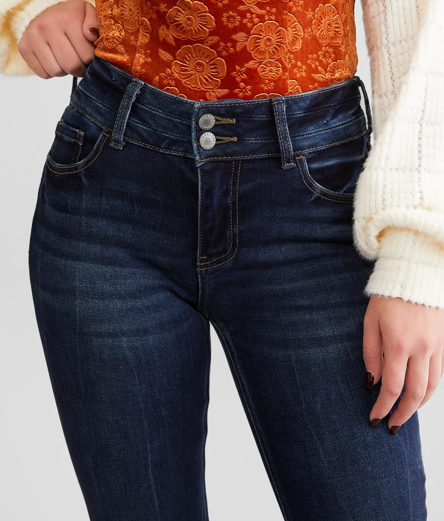 KanCan Signature Mid-Rise Super Flare Stretch Jean Pam Clearance