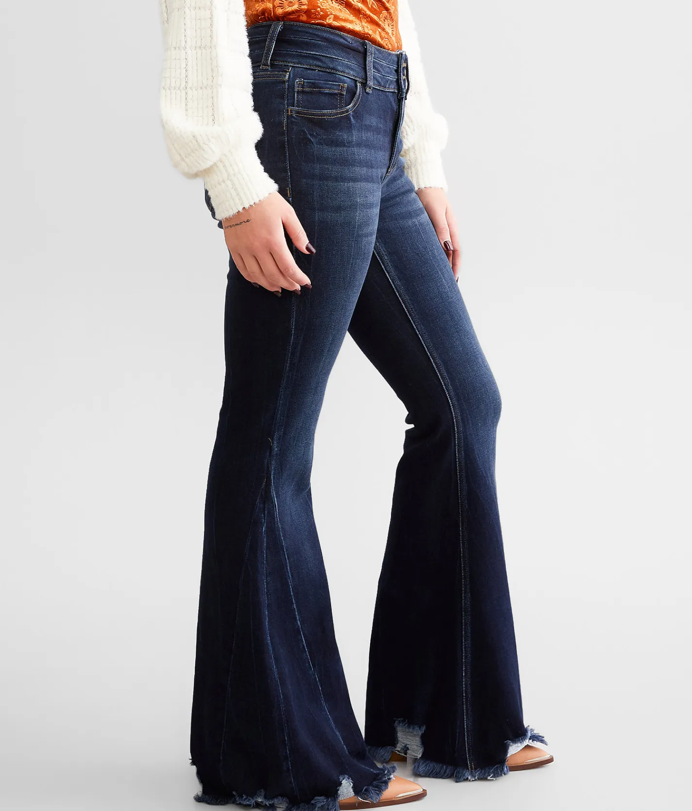KanCan Signature Mid-Rise Super Flare Stretch Jean Pam Clearance