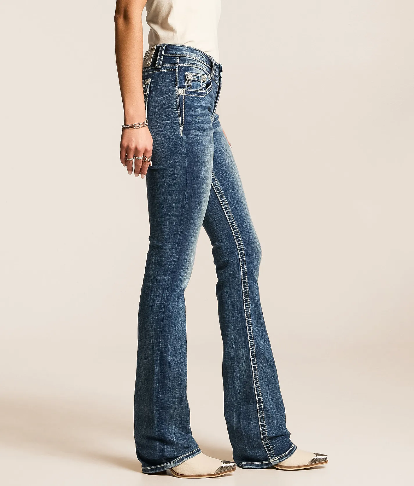 Jeans|Bottoms | Miss Me Mid-Rise Tailored Boot Stretch Jean K1483