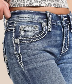 Bottoms | Miss Me Mid-Rise Trouser Stretch Jean K1373