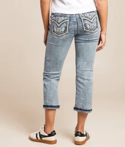 Bottoms | Miss Me Mid-Rise Universal Stretch Cuffed Capri Jean M1015