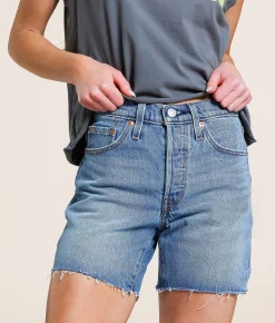 Bottoms|Shorts | Levi's® 501 Mid-Thigh Stretch Short Ticked and Untied