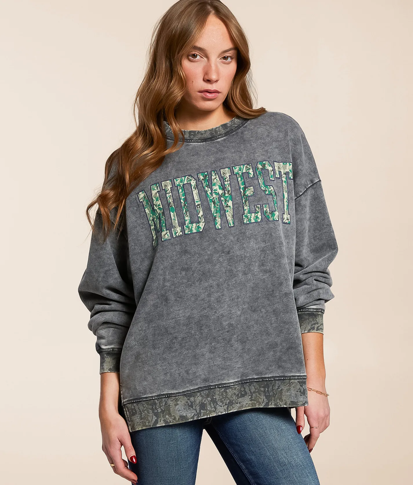 Tops | Modish Rebel Midwest Oversized Pullover Dusty Olive