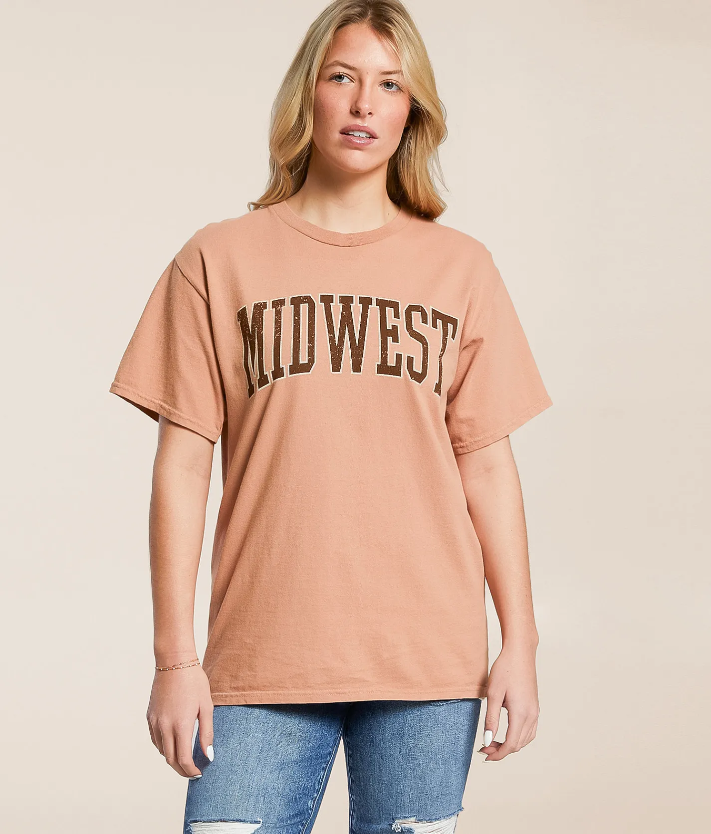 Modish Rebel Midwest T-Shirt Camel Clearance