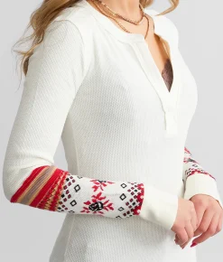 Tops | Free People Mikah Notch Neck Top Wine Combo
