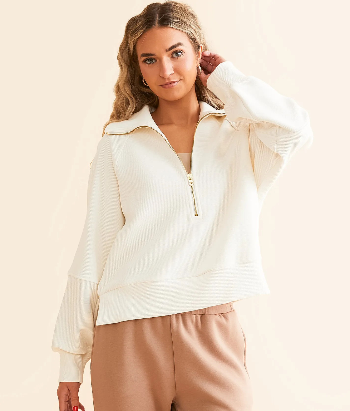 Tops | Varley Miland Sweater Ivory
