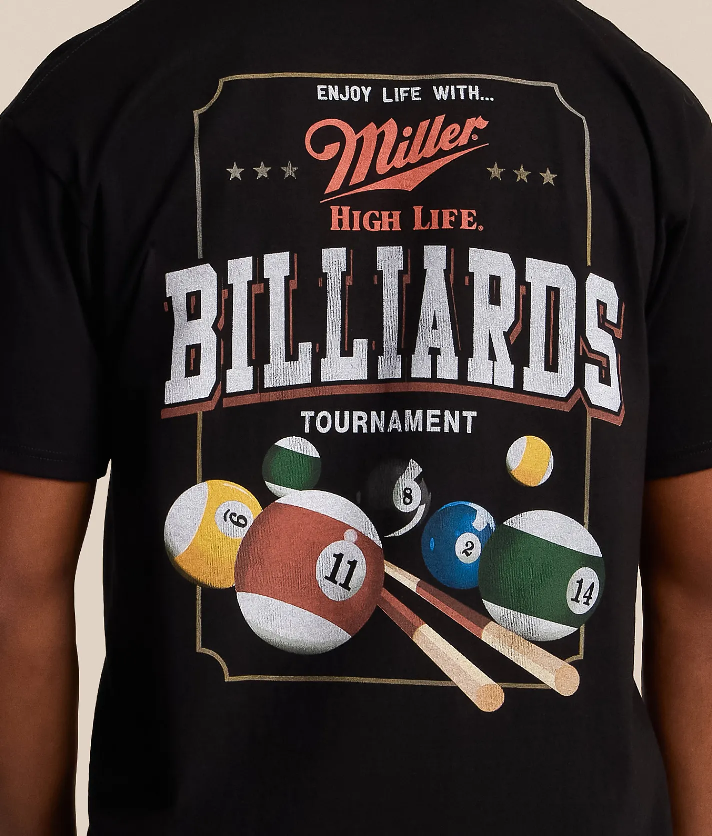 Tops|Graphic T-Shirts | tee luv Miller High Life Billiards T-Shirt Black