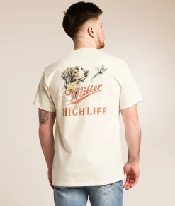 tee luv Miller High Life Huntin Dog T-Shirt Vintage White