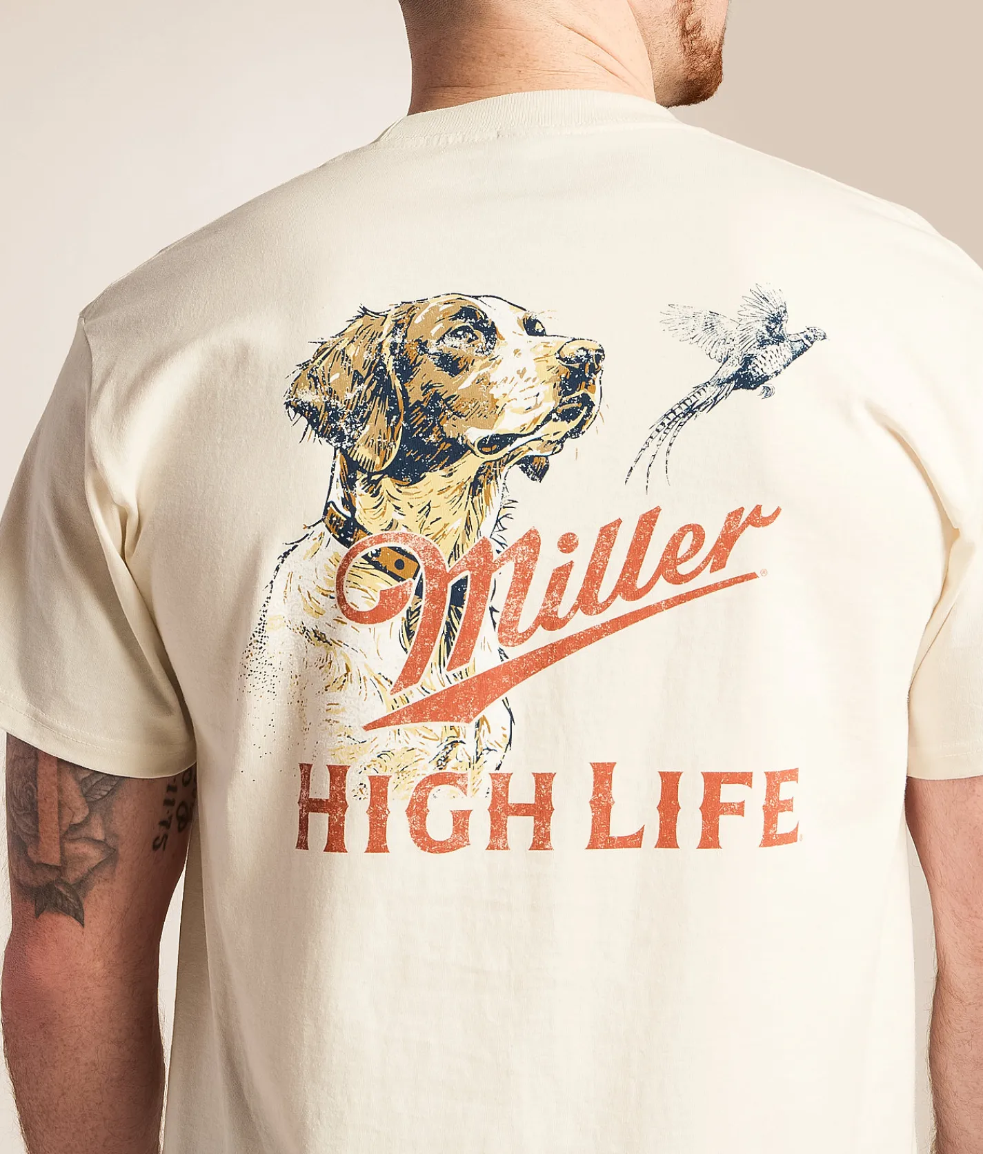 tee luv Miller High Life Huntin Dog T-Shirt Vintage White