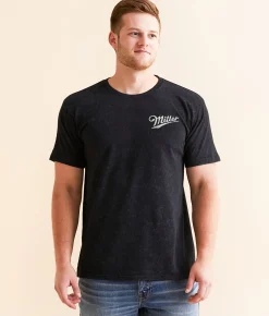 Graphic T-Shirts | Changes Miller High Life Moon Girl T-Shirt Black Mineral Wash