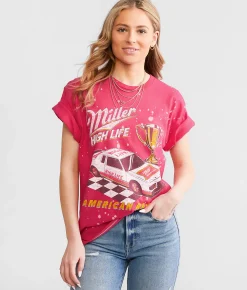 Junkfood Miller High Life Racing T-Shirt Red Clearance