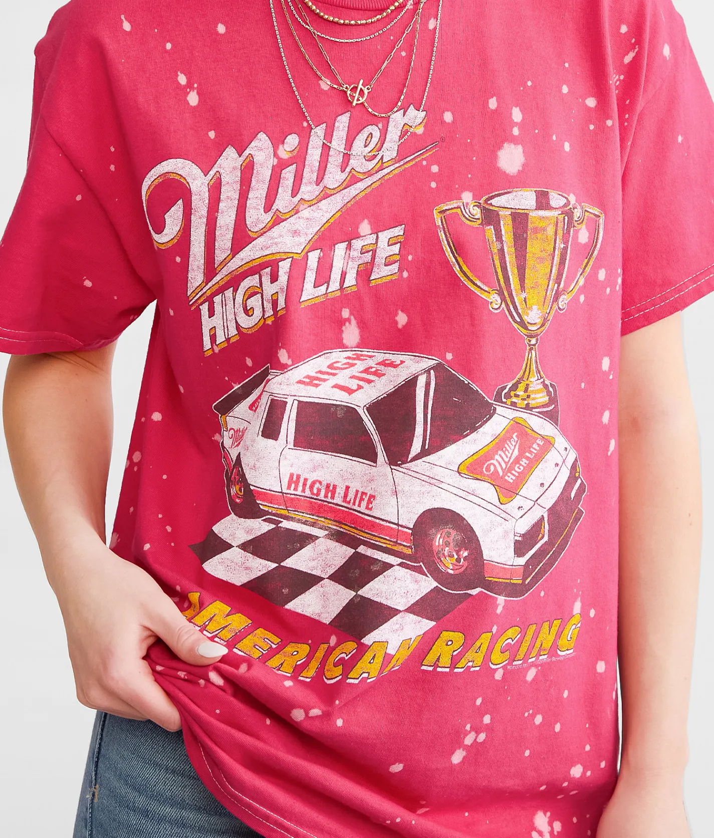Junkfood Miller High Life Racing T-Shirt Red Clearance