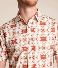 Tops | Catalyst Miller High Life Stretch Shirt White Red Brown