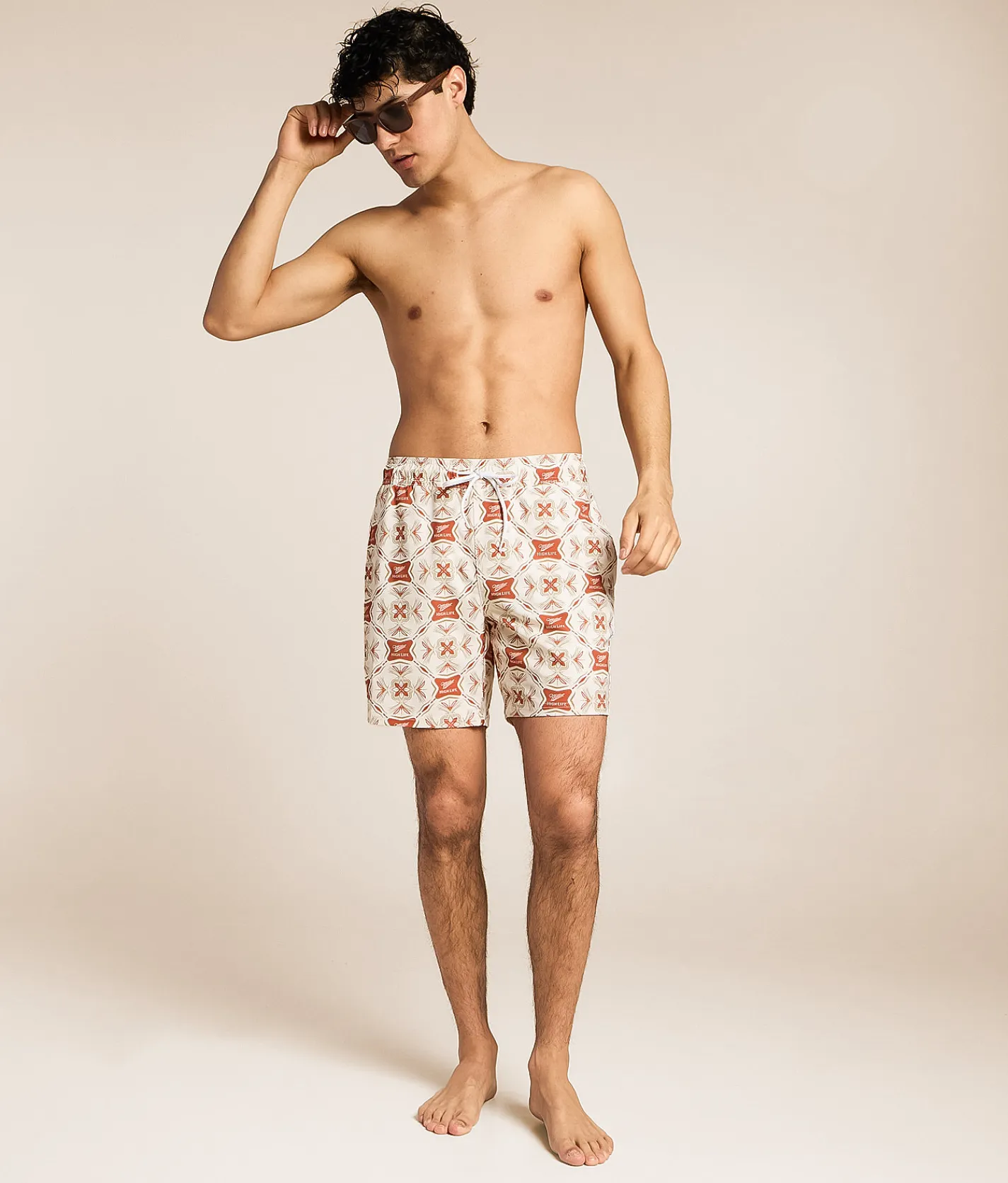 Valor Miller High Life Stretch Swim Trunks Cream