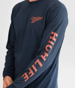 Graphic T-Shirts | tee luv Miller High Life T-Shirt Navy