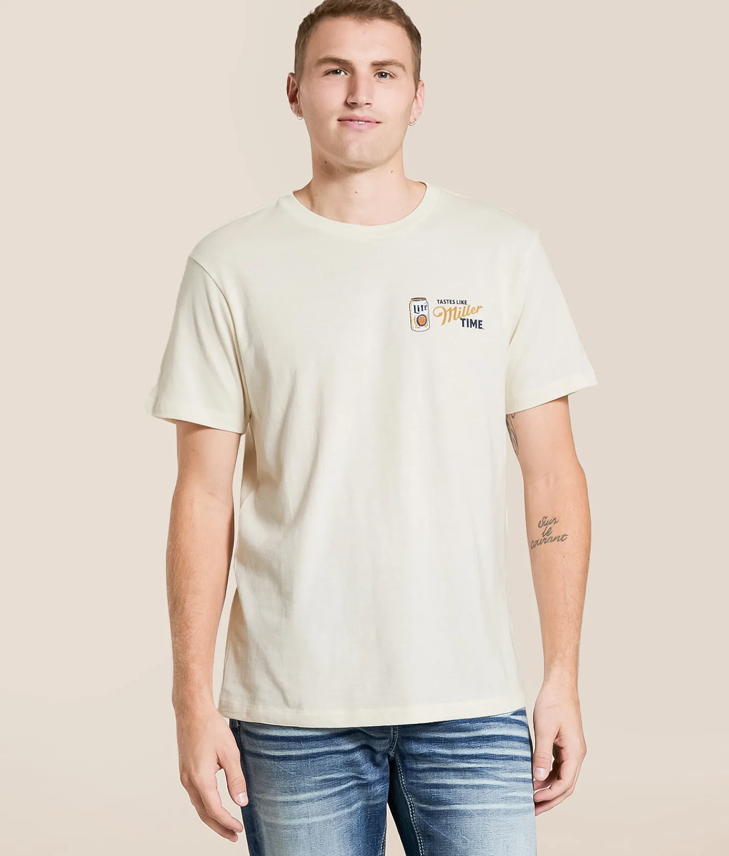 The Forecast Agency Miller Lite Cheers T-Shirt Cream Sale