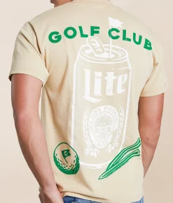Screen Stars Miller Lite Golf Club T-Shirt Sand Sale