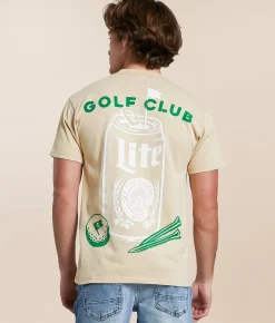 Screen Stars Miller Lite Golf Club T-Shirt Sand Sale