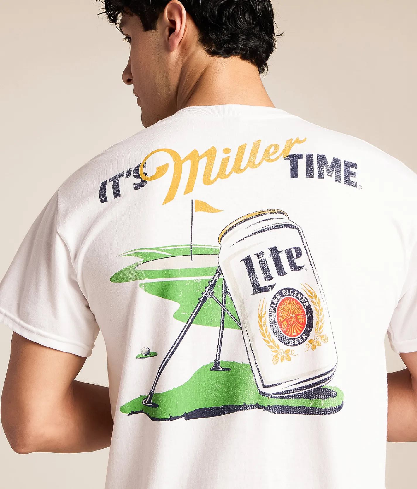 Brew City Miller Lite Golf Stand T-Shirt White