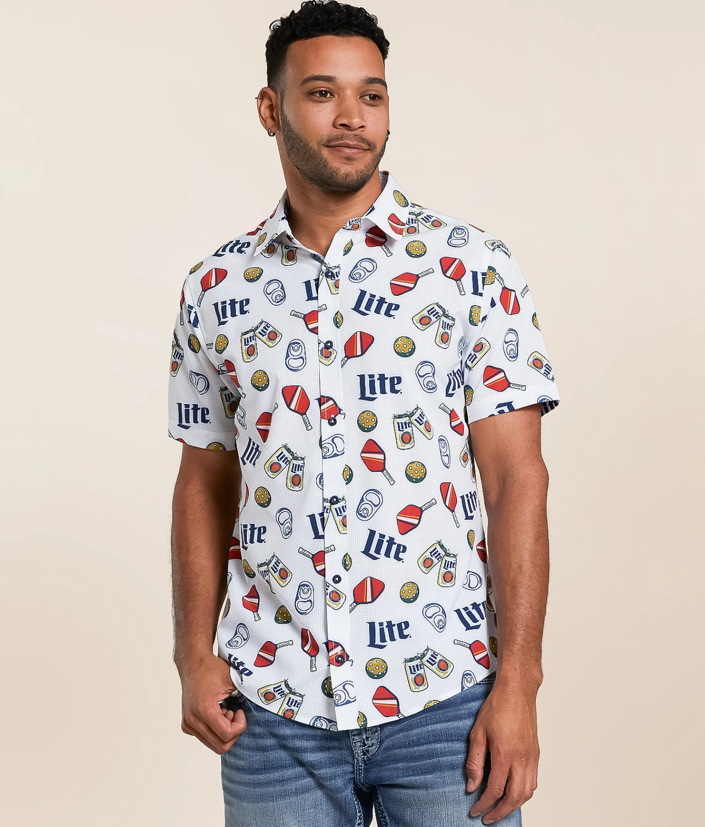 Valor Miller Lite® Pickleball Stretch Shirt White Sale