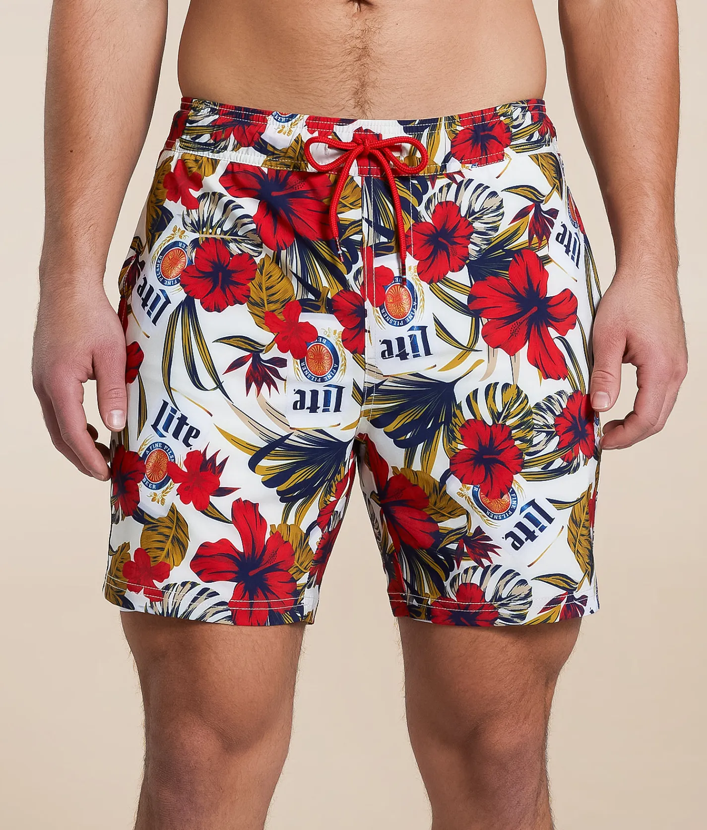 Bottoms|Swimwear | Valor Miller Lite Stretch Swim Trunks Cream