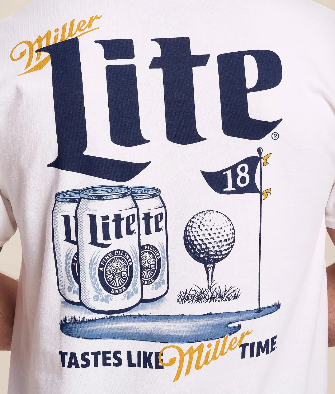 Tops|Graphic T-Shirts | Changes Miller Lite Swing T-Shirt White