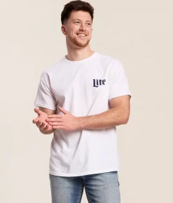 Tops|Graphic T-Shirts | Changes Miller Lite Swing T-Shirt White