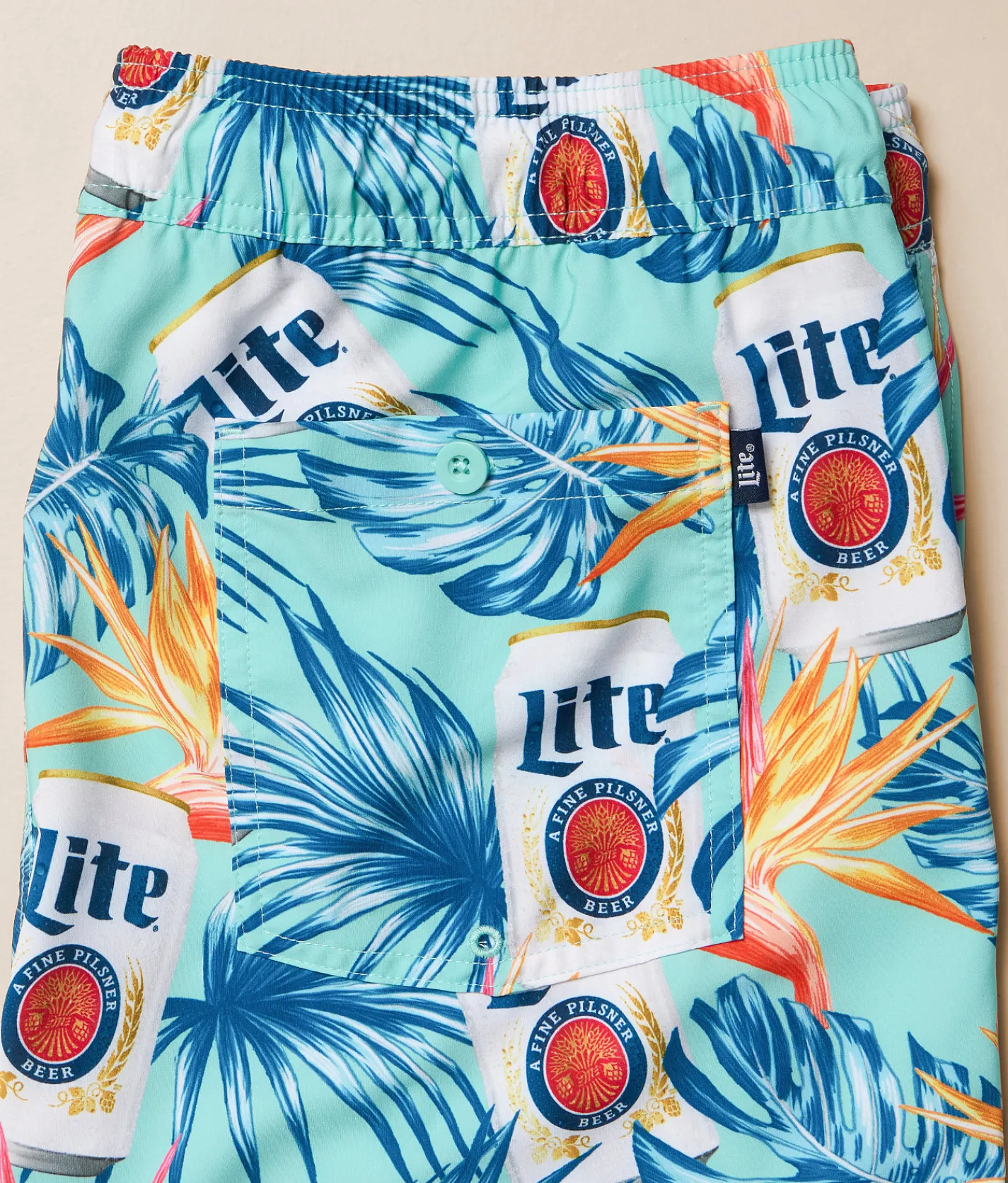 Valor Miller Lite Tropical Stretch Swim Trunks Aruba Blue