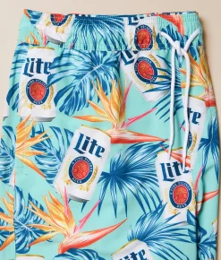 Valor Miller Lite Tropical Stretch Swim Trunks Aruba Blue