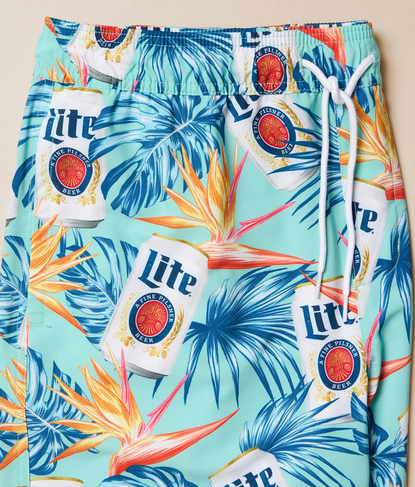 Valor Miller Lite Tropical Stretch Swim Trunks Aruba Blue