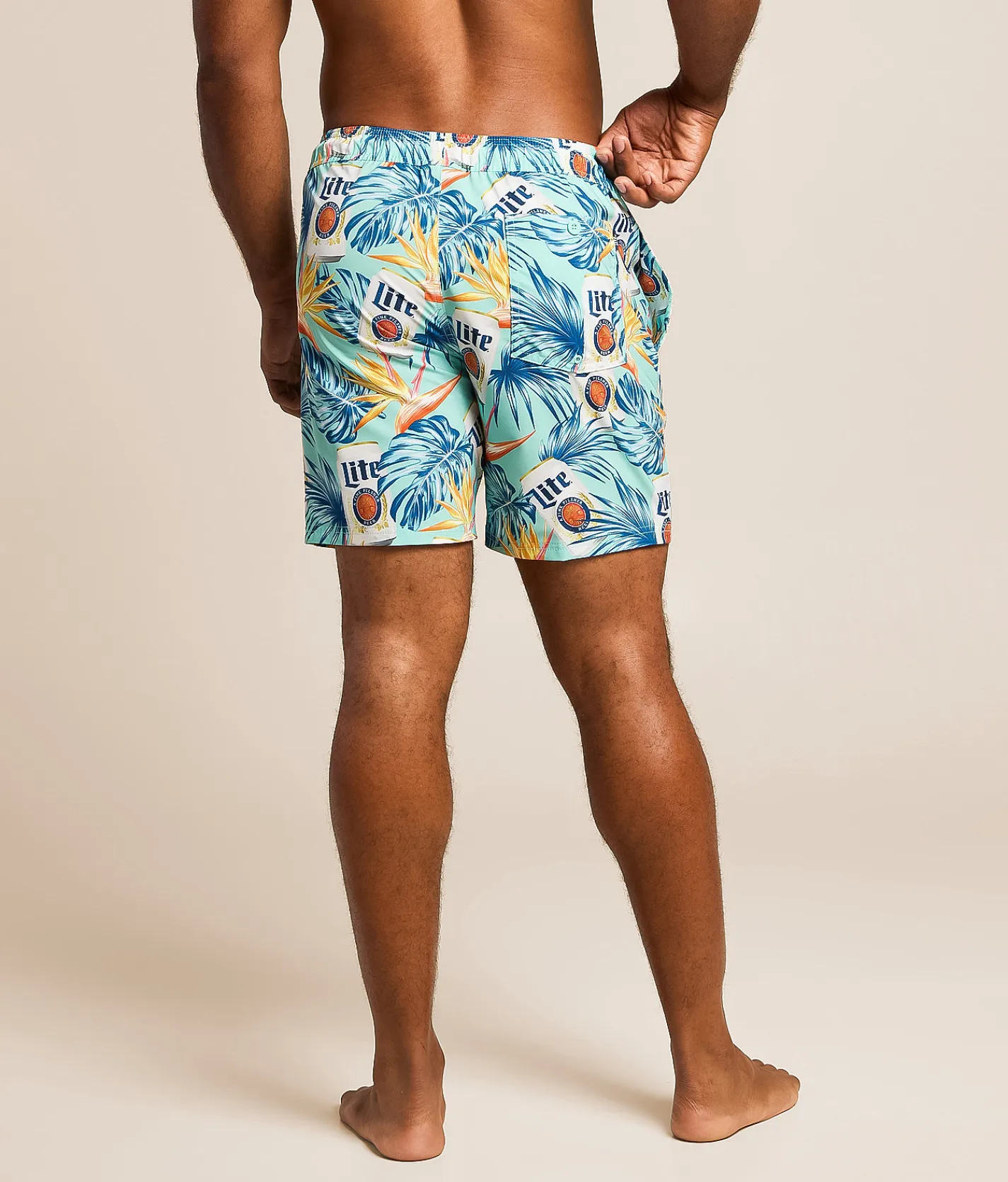Valor Miller Lite Tropical Stretch Swim Trunks Aruba Blue