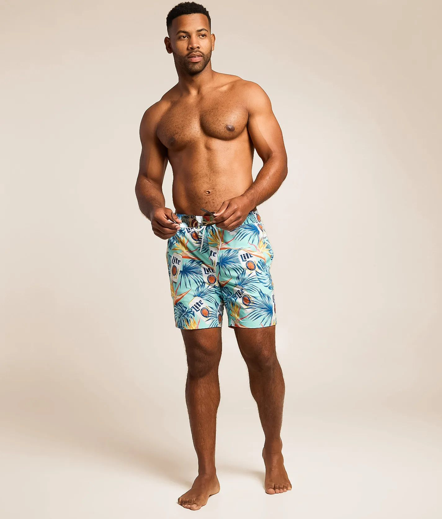 Valor Miller Lite Tropical Stretch Swim Trunks Aruba Blue