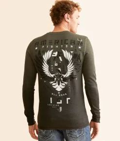 Graphic T-Shirts | American Fighter Millerton Thermal Four Lf Clover Forest Ngt