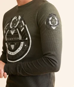 Graphic T-Shirts | American Fighter Millerton Thermal Four Lf Clover Forest Ngt